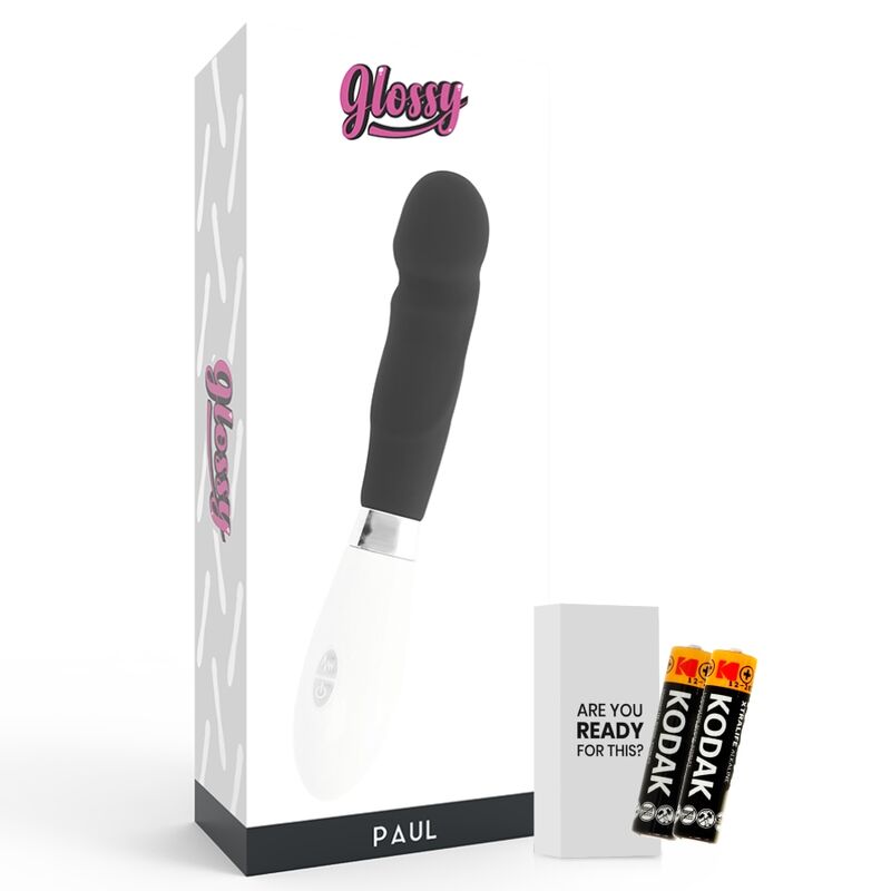 Glossy Paul - Massaggiatore curvo, colore nero - nella confezione