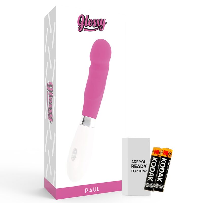 Glossy Paul - Massaggiatore curvo, colore rosa - nella confezione