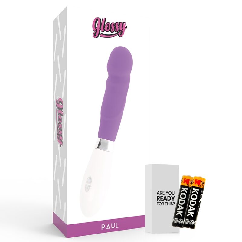 Glossy Paul - Massaggiatore curvo, colore vibrator viola - nella confezione