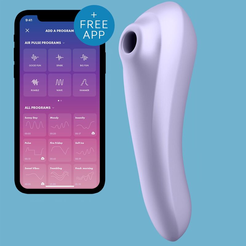 Satisfyer Dual Pleasure Air Pulse Mauve - Massaggiatore con app - nella confezione