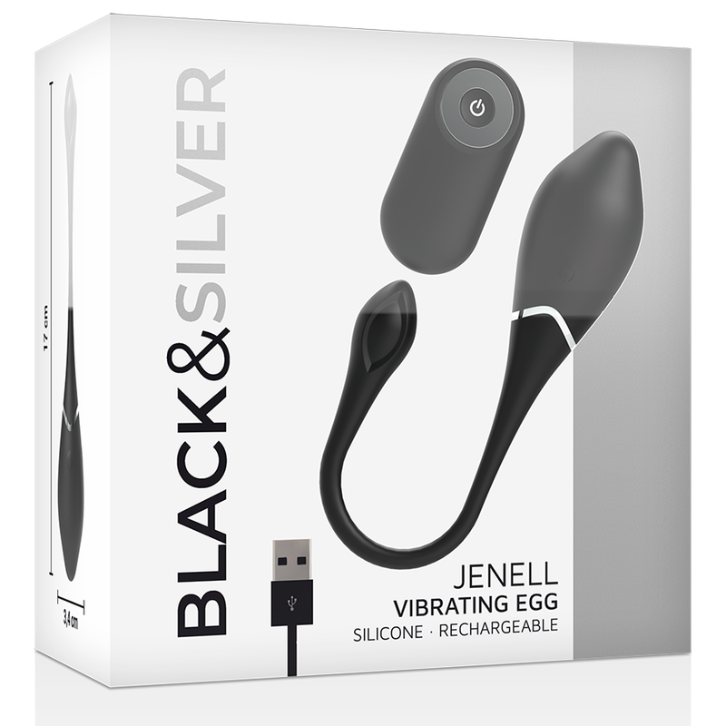 Black&Silver Jenell - Massaggiatore con telecomando - vista frontale