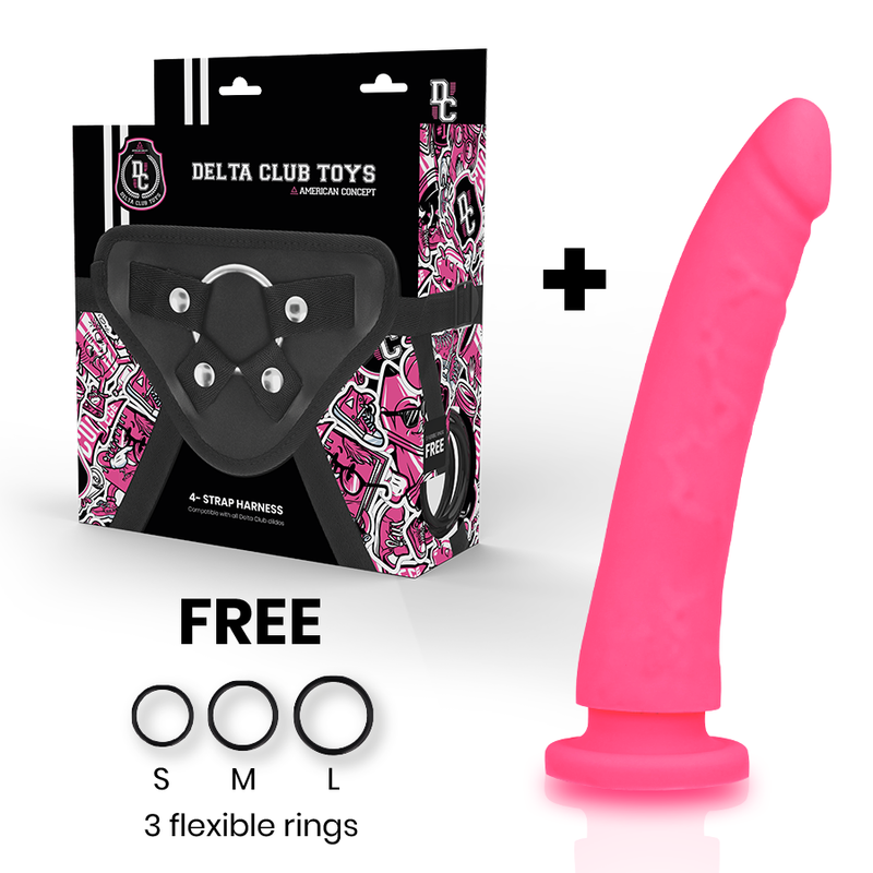 Delta Club Toys Imbracatura + Dong - Accessorio intimo, colore rosa 20 4 - vista laterale