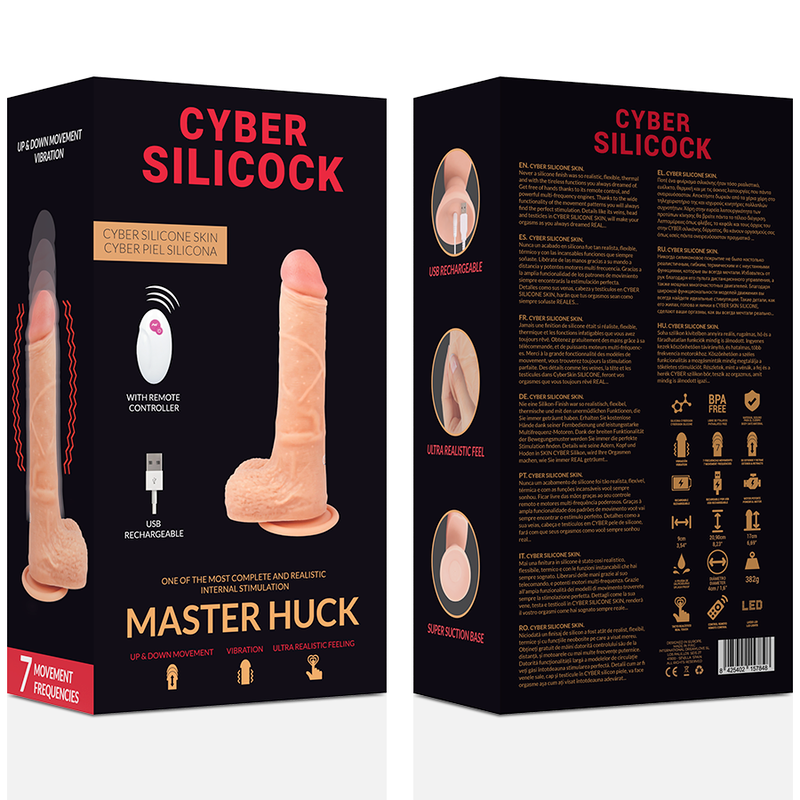 Cyber Silicock Master Huck 20.9 CM O 4 CM - Massaggiatore con telecomando - vista frontale