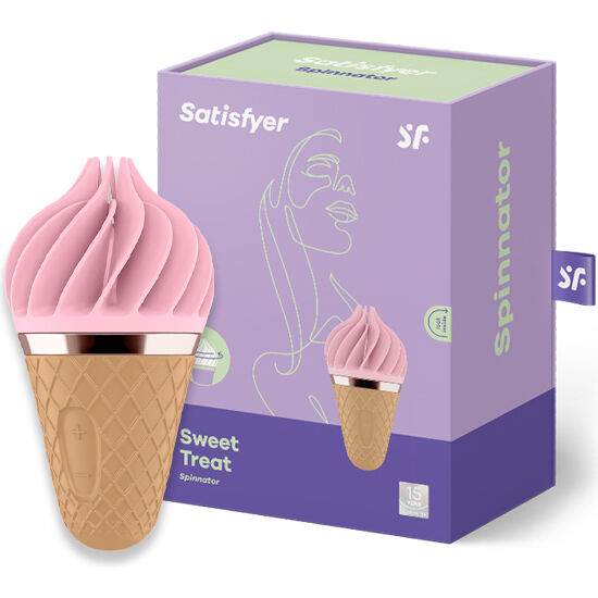 Satisfyer Sweet Treat Spinnator Marrone - Massaggiatore ad aria pulsata, colore rosa - vista laterale