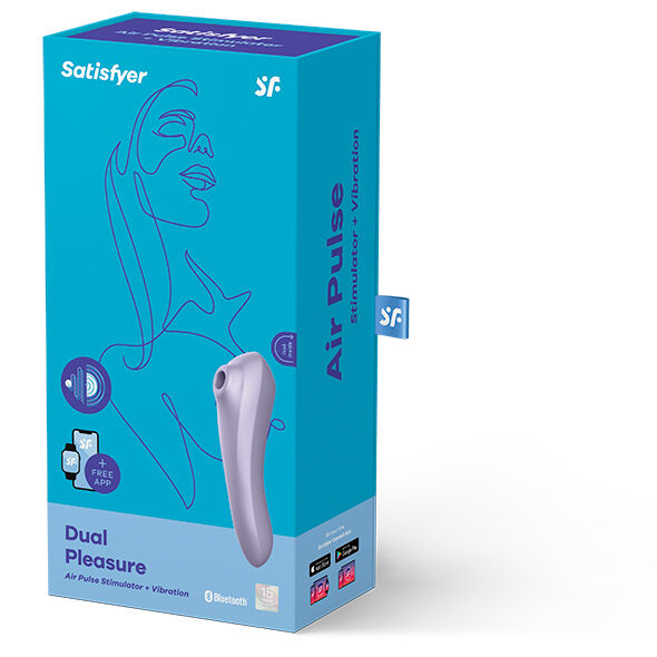 Satisfyer Dual Pleasure Air Pulse Mauve - Massaggiatore con app - vista laterale