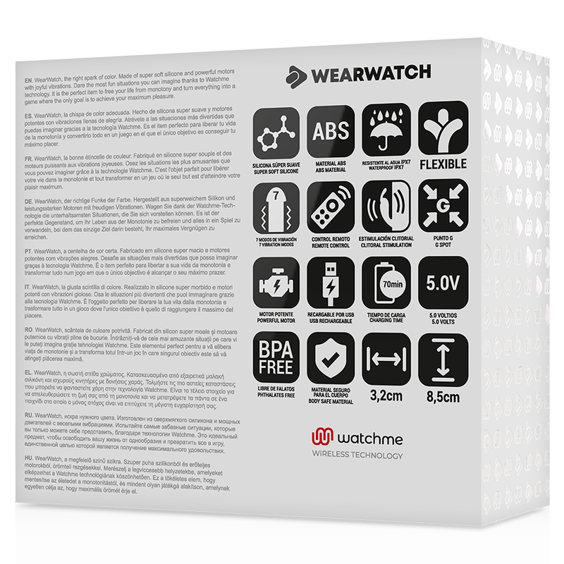 Wearwatch Watchme - Massaggiatore con telecomando, colore verde chiaro - retro