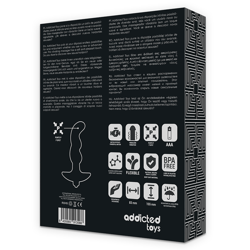 Addicted Toys Anale - Dispositivo per uomo, colore anale nera 2 - retro
